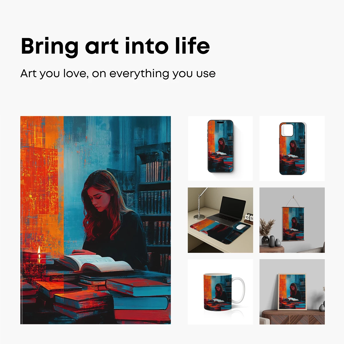 Candlelit Study in Neon Hues - Image 2