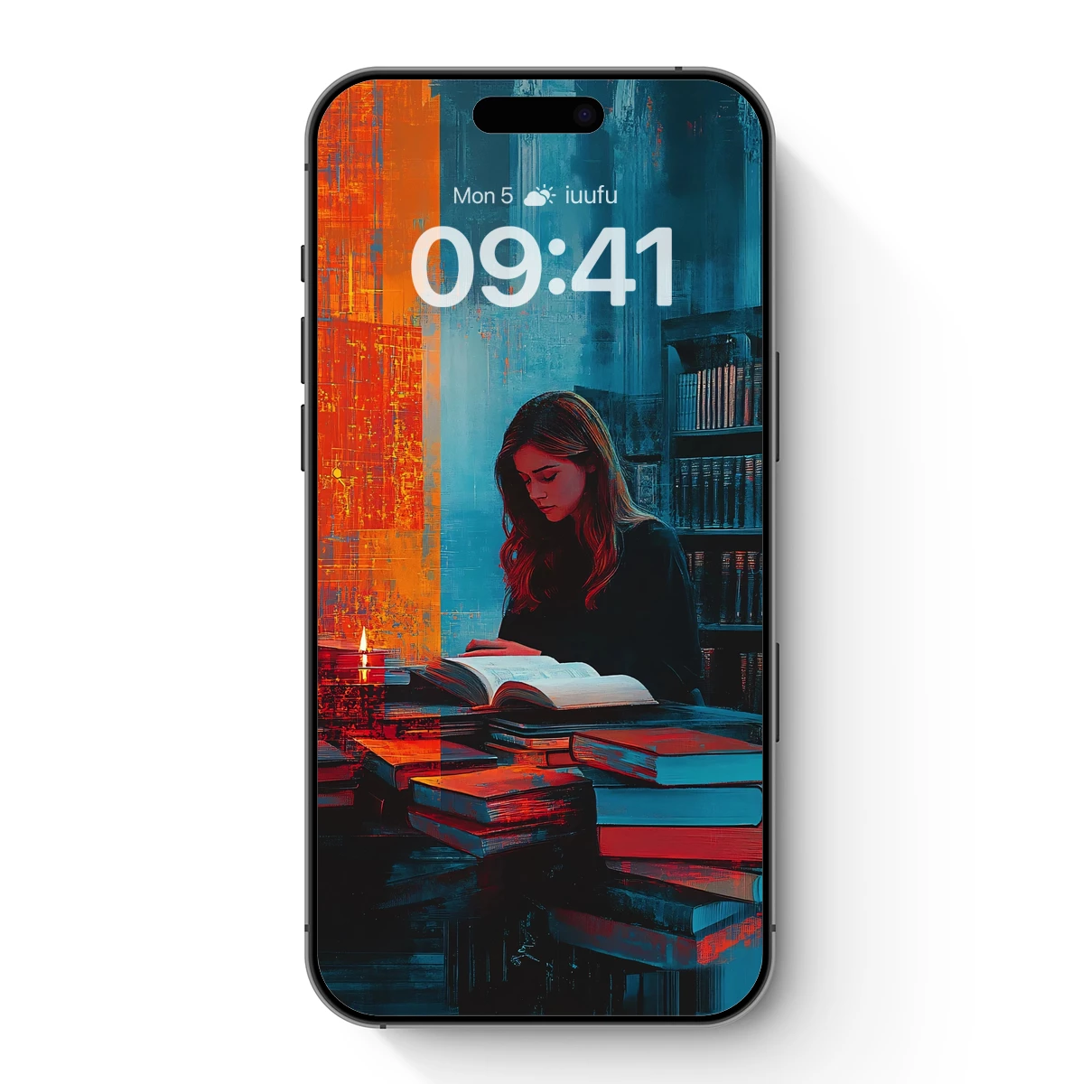 Candlelit Study in Neon Hues