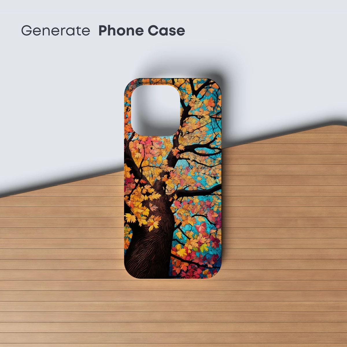 Autumn's Vibrant Embrace: A Stained-Glass Tree - Image 3