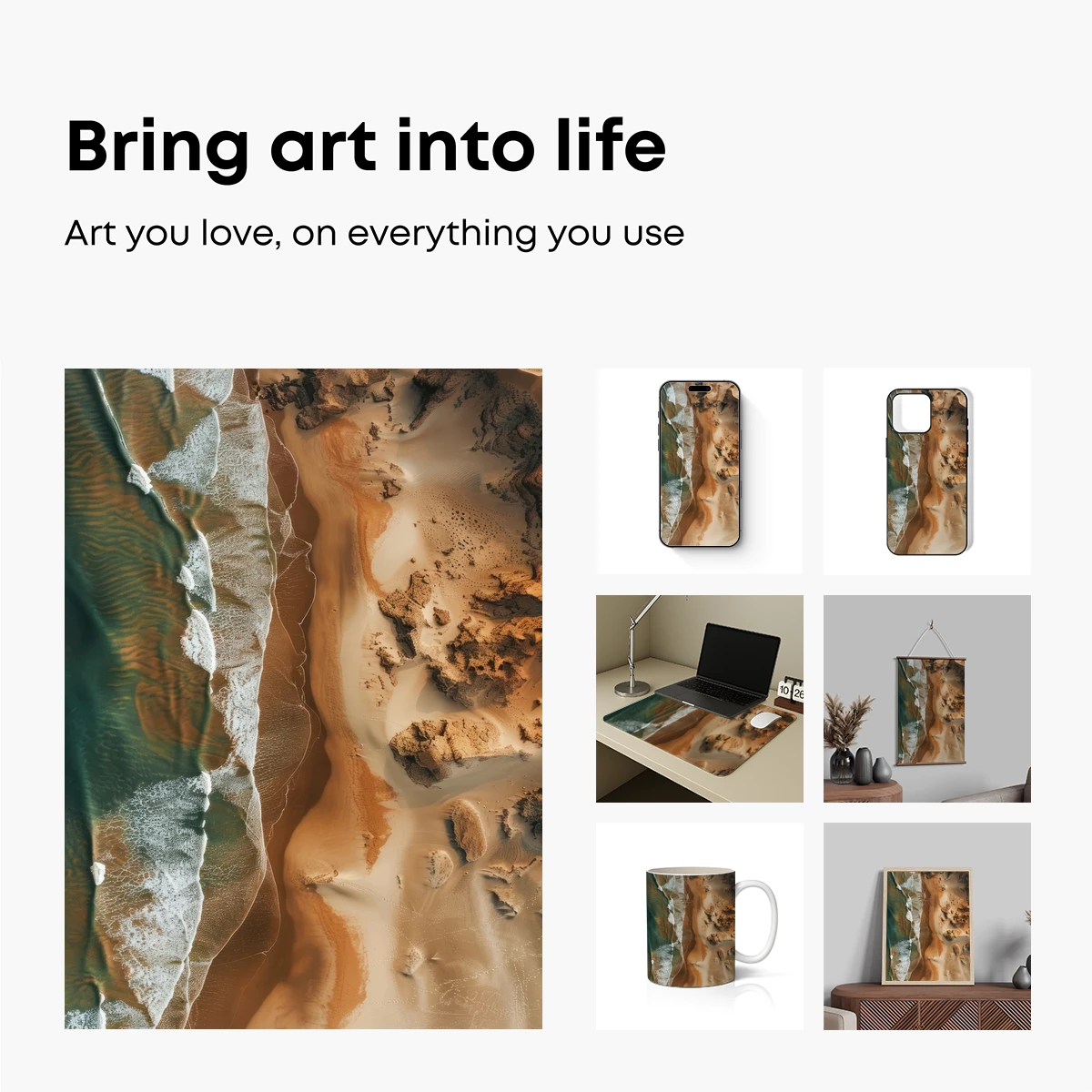 Aerial Symphony of Sand and Sea