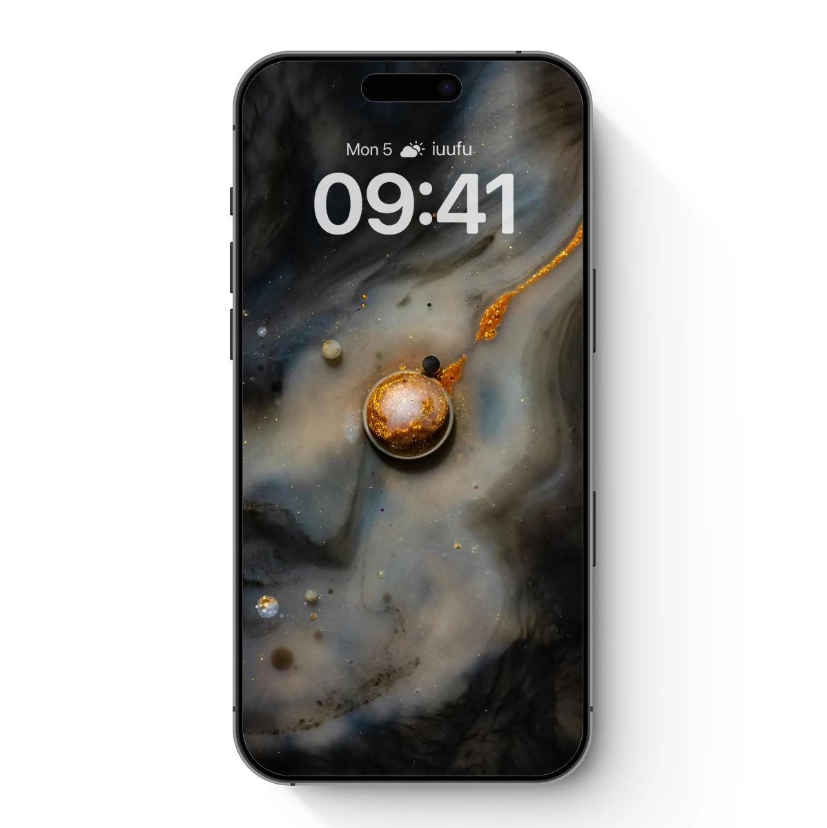 Cosmic Swirls: Golden Planets in Nebula Dreams