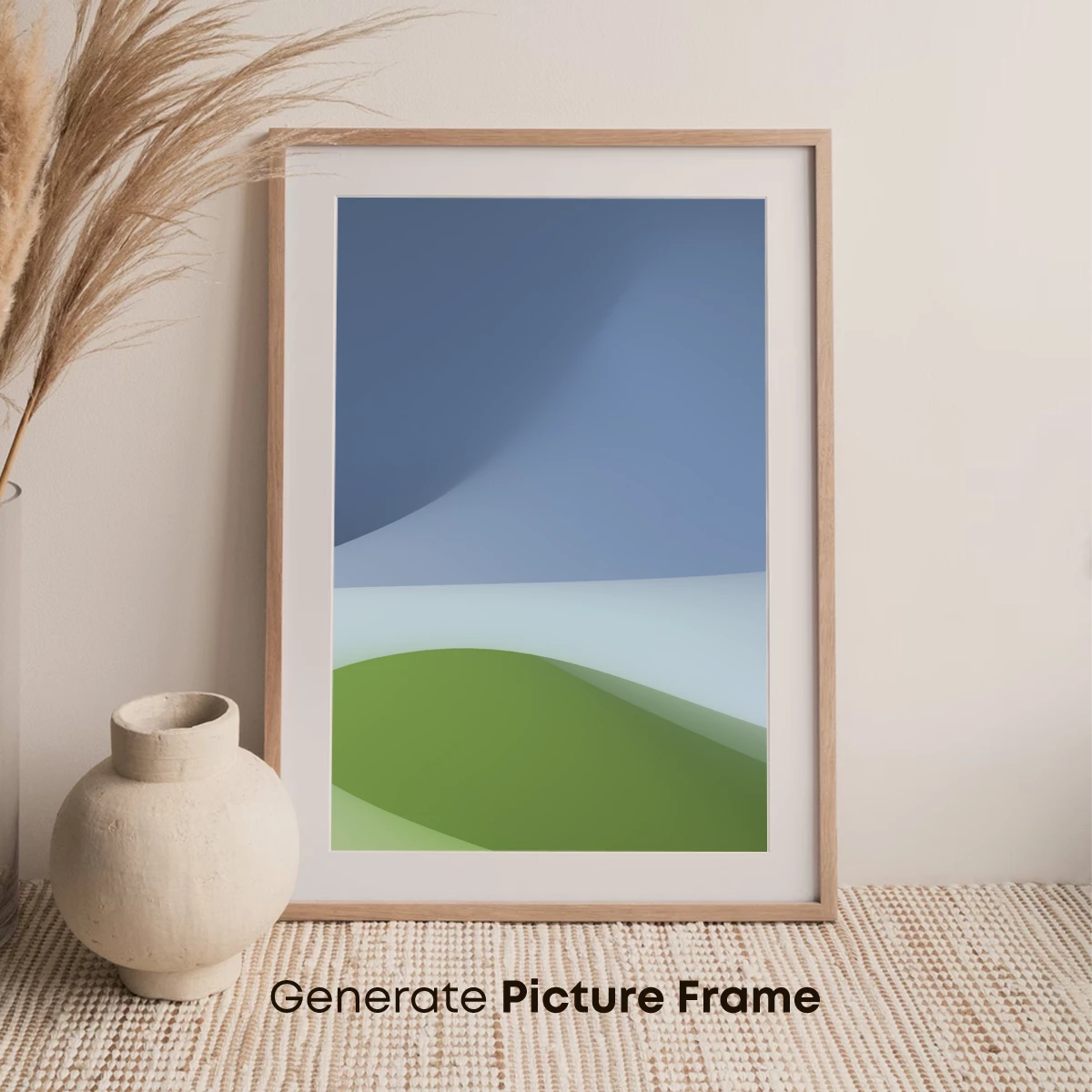 Abstract Horizon: Green Waves and Blue Skies - Image 7