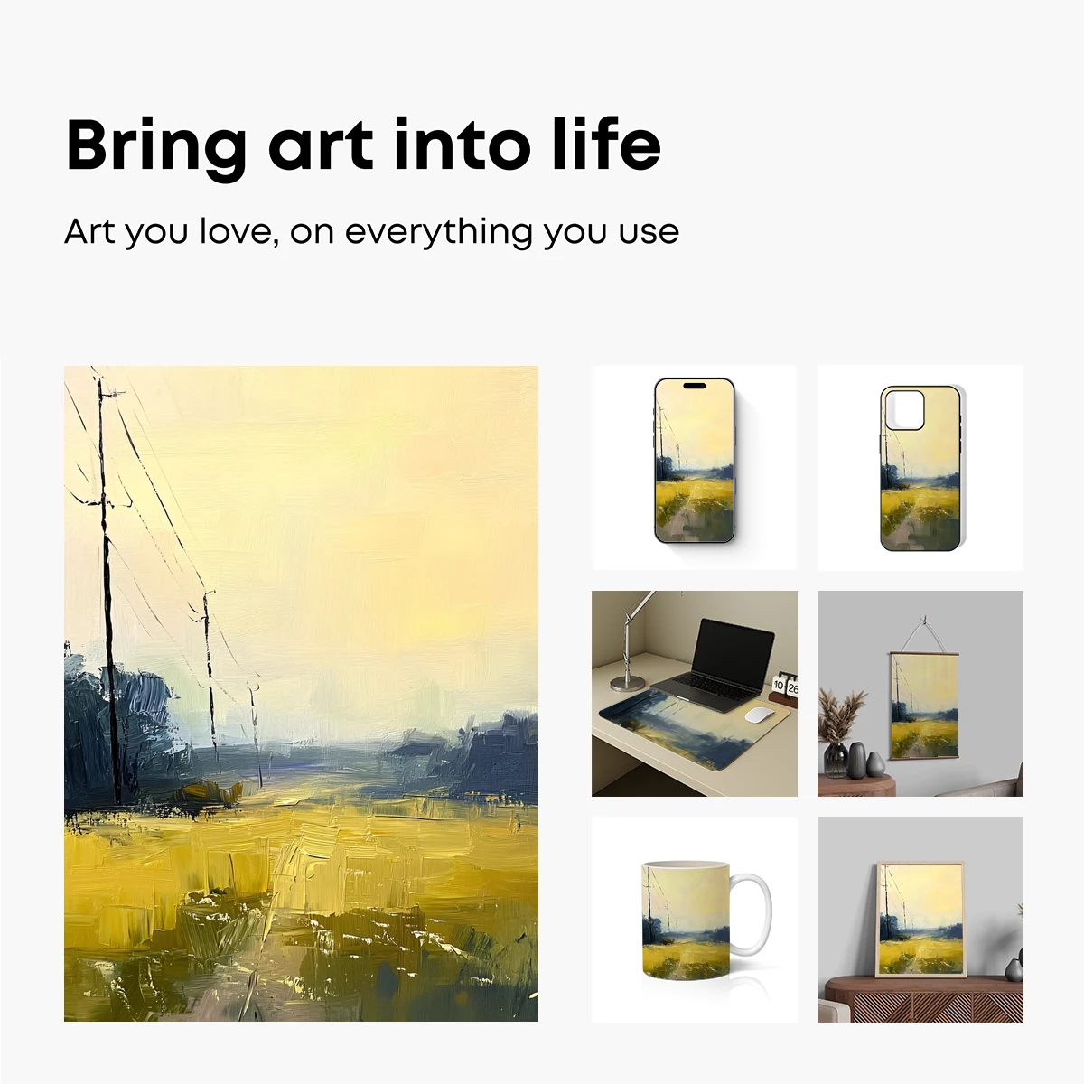 Golden Fields at Dusk: Impressionist Landscape - Image 2