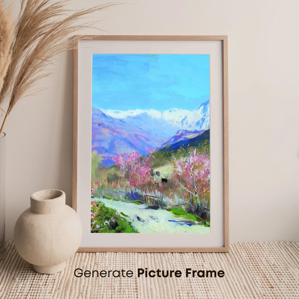 Blossom Valley Under Snow-Capped Peaks - Image 7