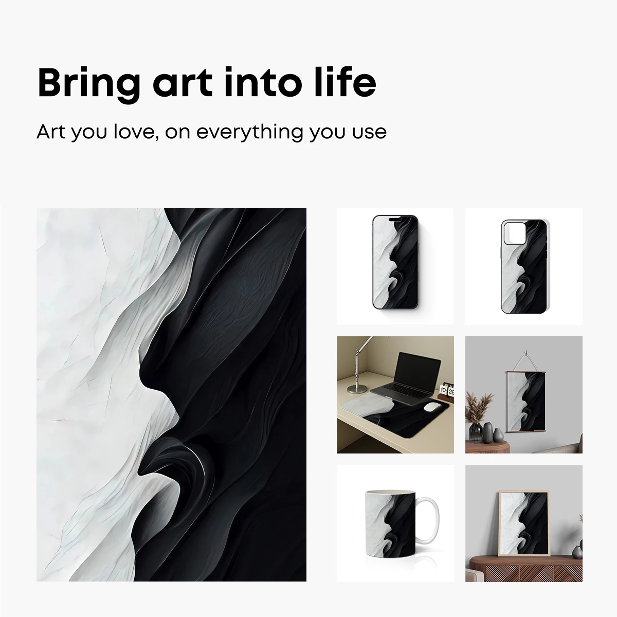 Elegant Dichotomy: Monochrome Waves - Image 2