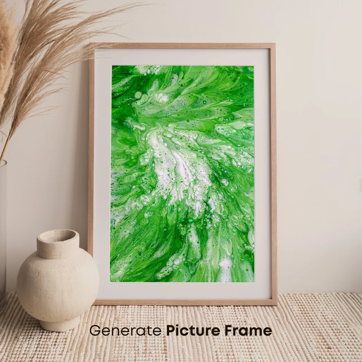 Green Swirl Symphony: Abstract Fluid Art - Image 7