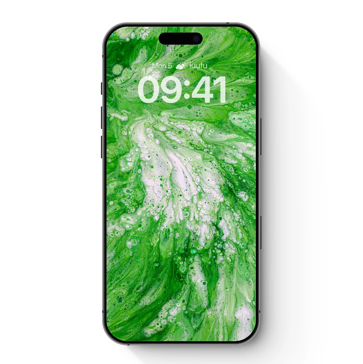 Green Swirl Symphony: Abstract Fluid Art
