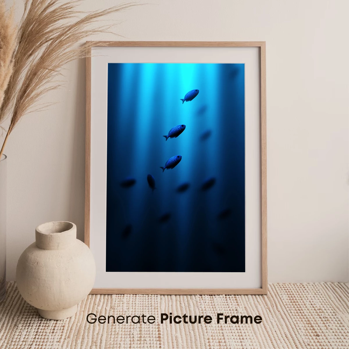 Deep Blue Serenity: Fish in Sunlit Depths - Image 7