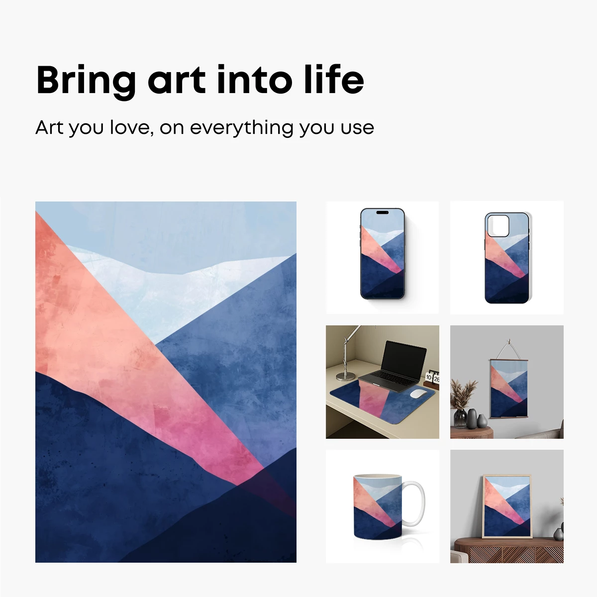 Geometric Dawn: Abstract Mountain Silhouettes - Image 2