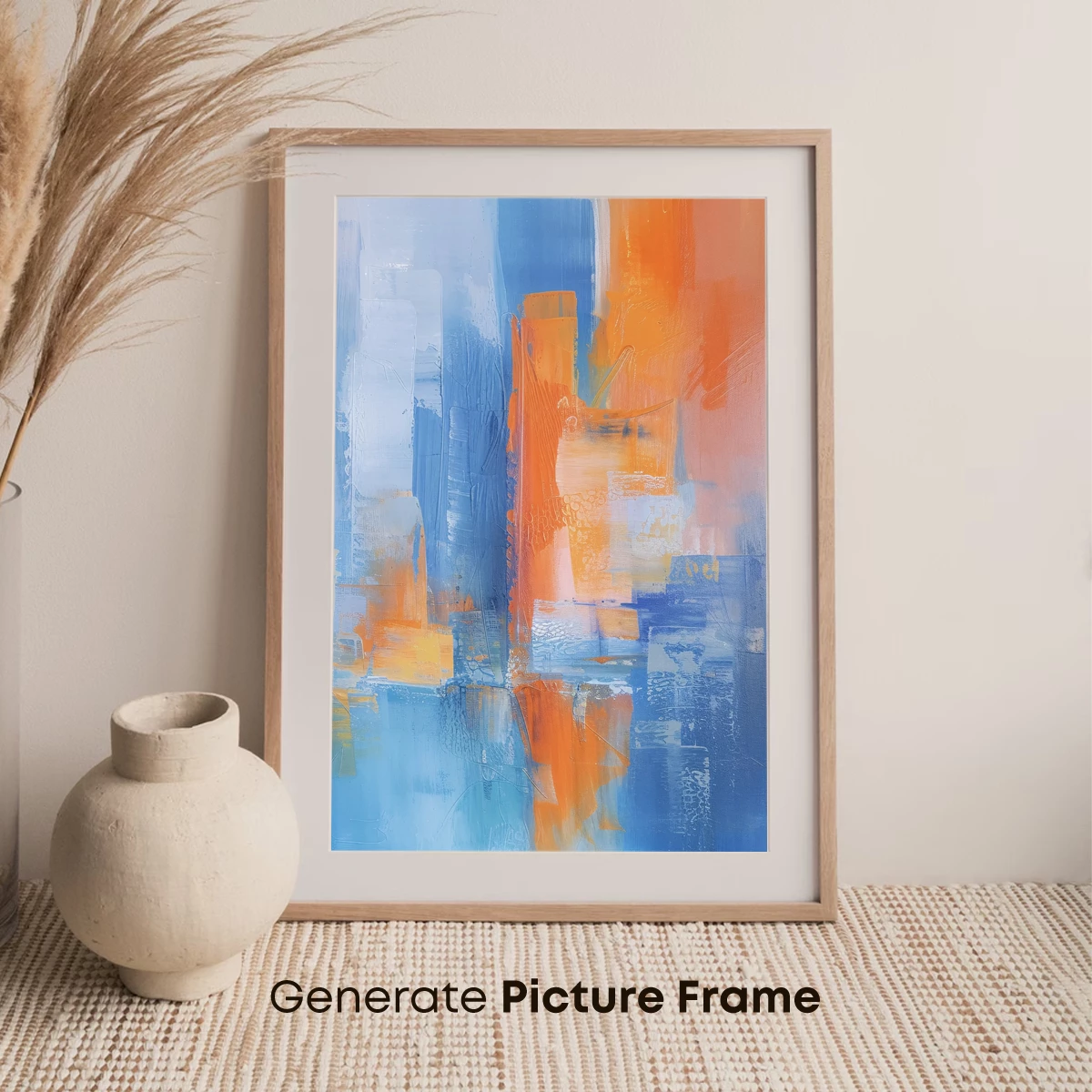 Abstract Harmony in Blue and Orange - Image 7