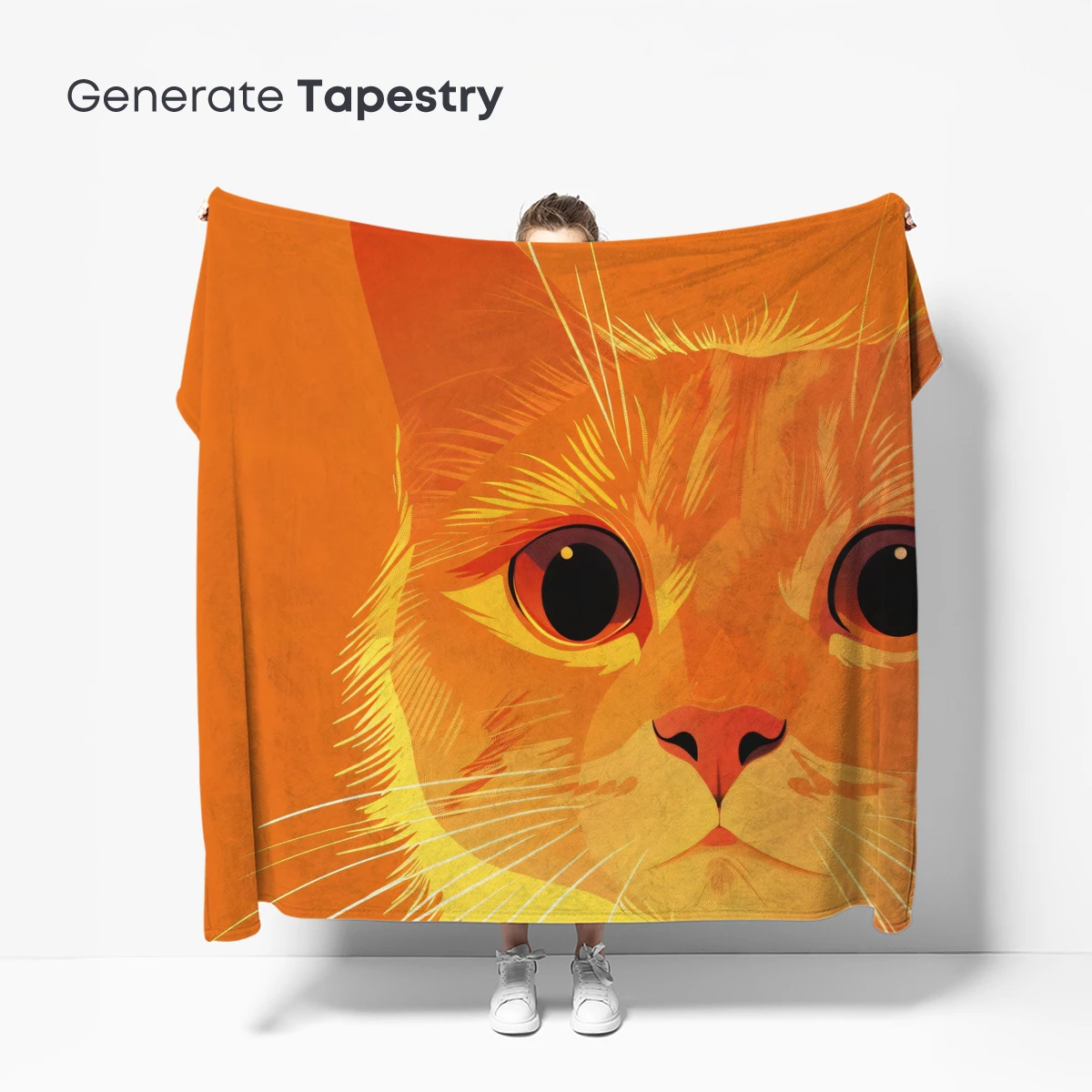 Ginger Cat's Golden Gaze: Vibrant Illustration Art - Image 5