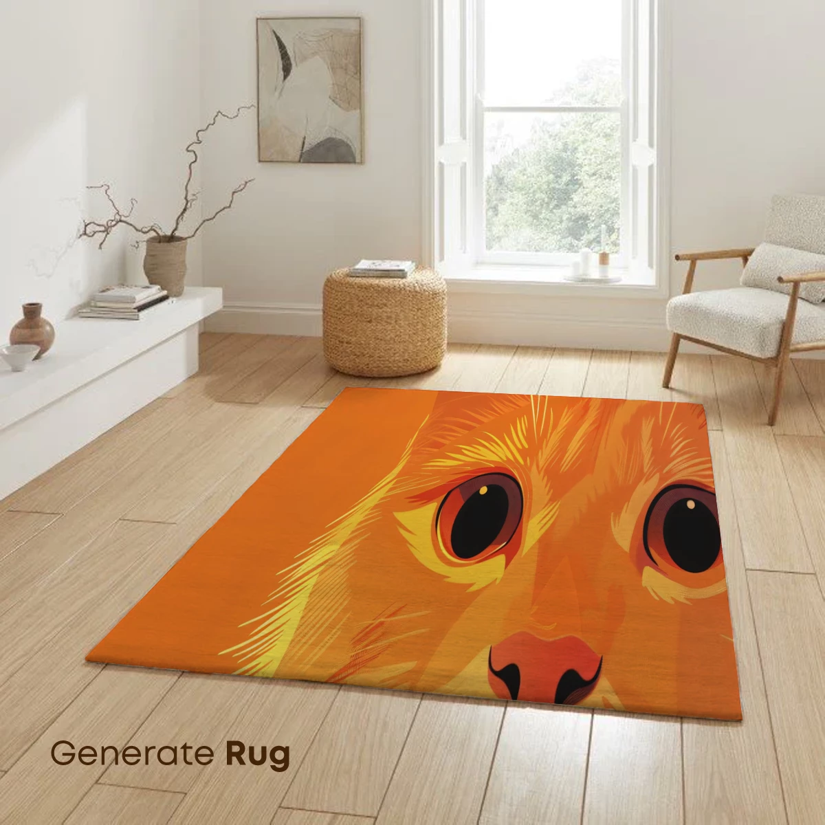 Ginger Cat's Golden Gaze: Vibrant Illustration Art - Image 6