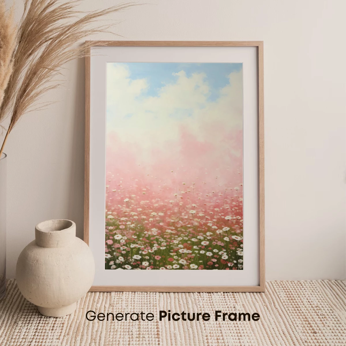 Dreamy Daisy Field Under Pink Haze - Image 7