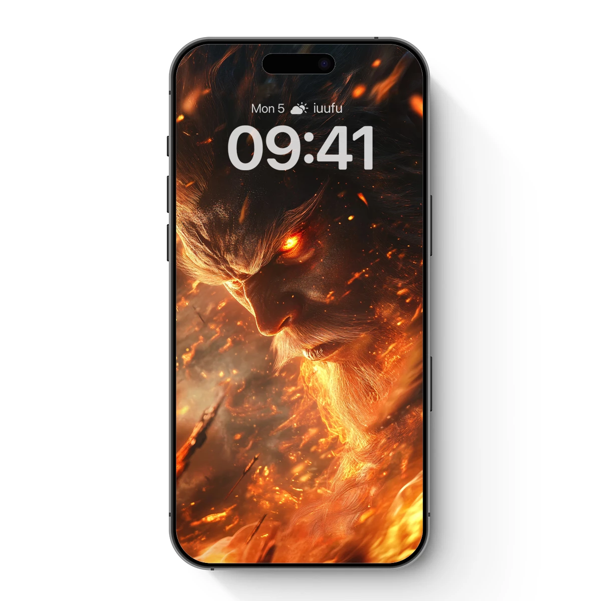 Fiery Titan: Mythic Warrior in Flames