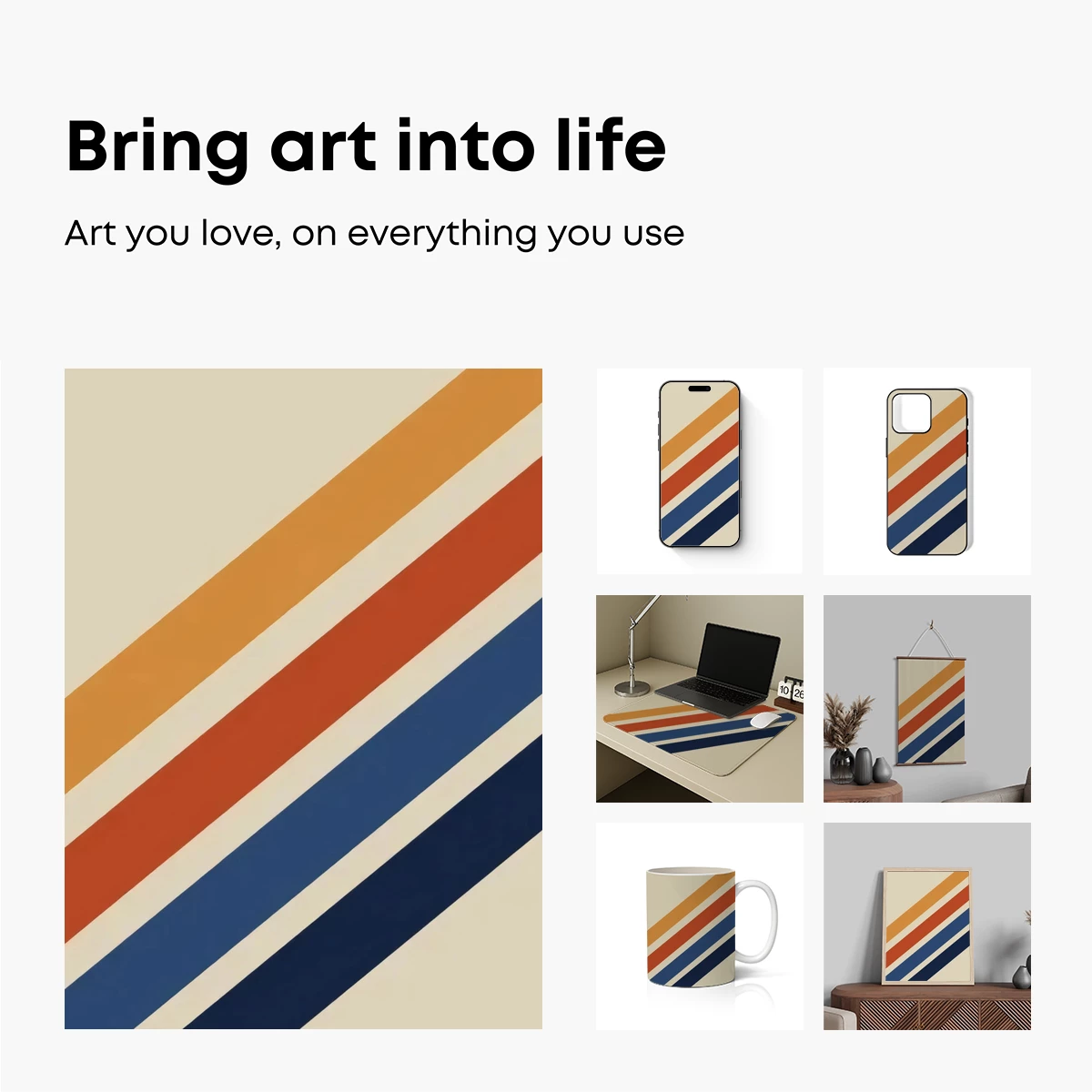 Diagonal Stripes in Warm Tones: A Modern Geometric Symphony - Image 2