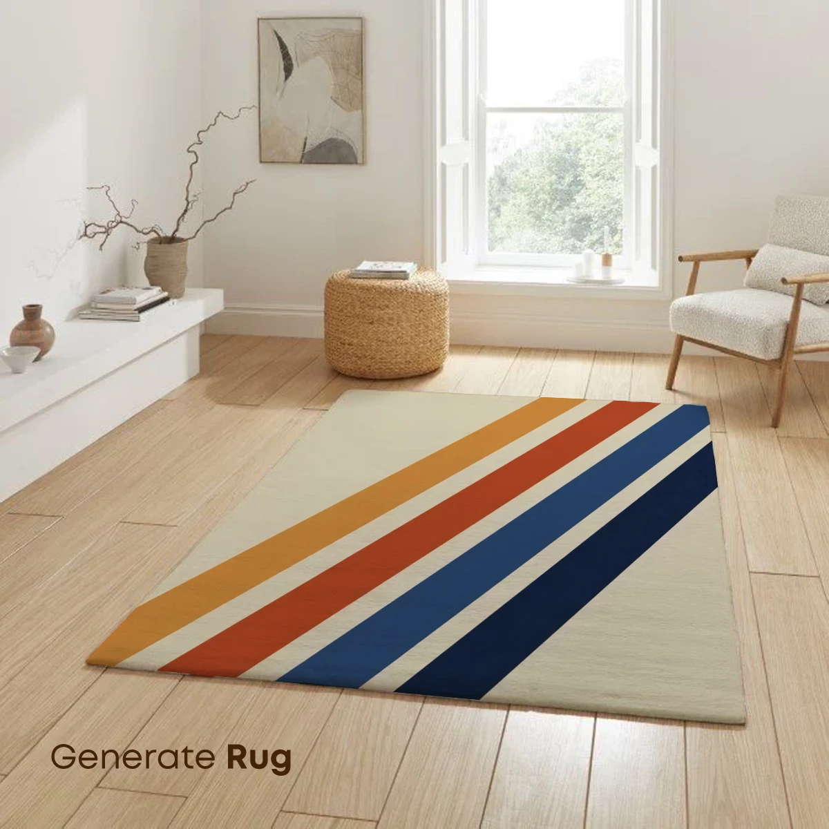 Diagonal Stripes in Warm Tones: A Modern Geometric Symphony - Image 6