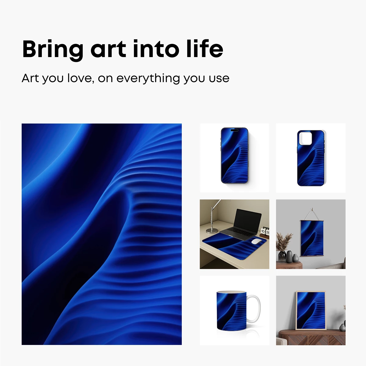Blue Abyss: Wavy Depths in Digital Artistry - Image 2