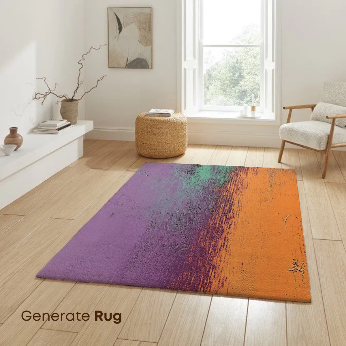 Abstract Fusion: Teal, Purple, and Orange Harmony - Image 6