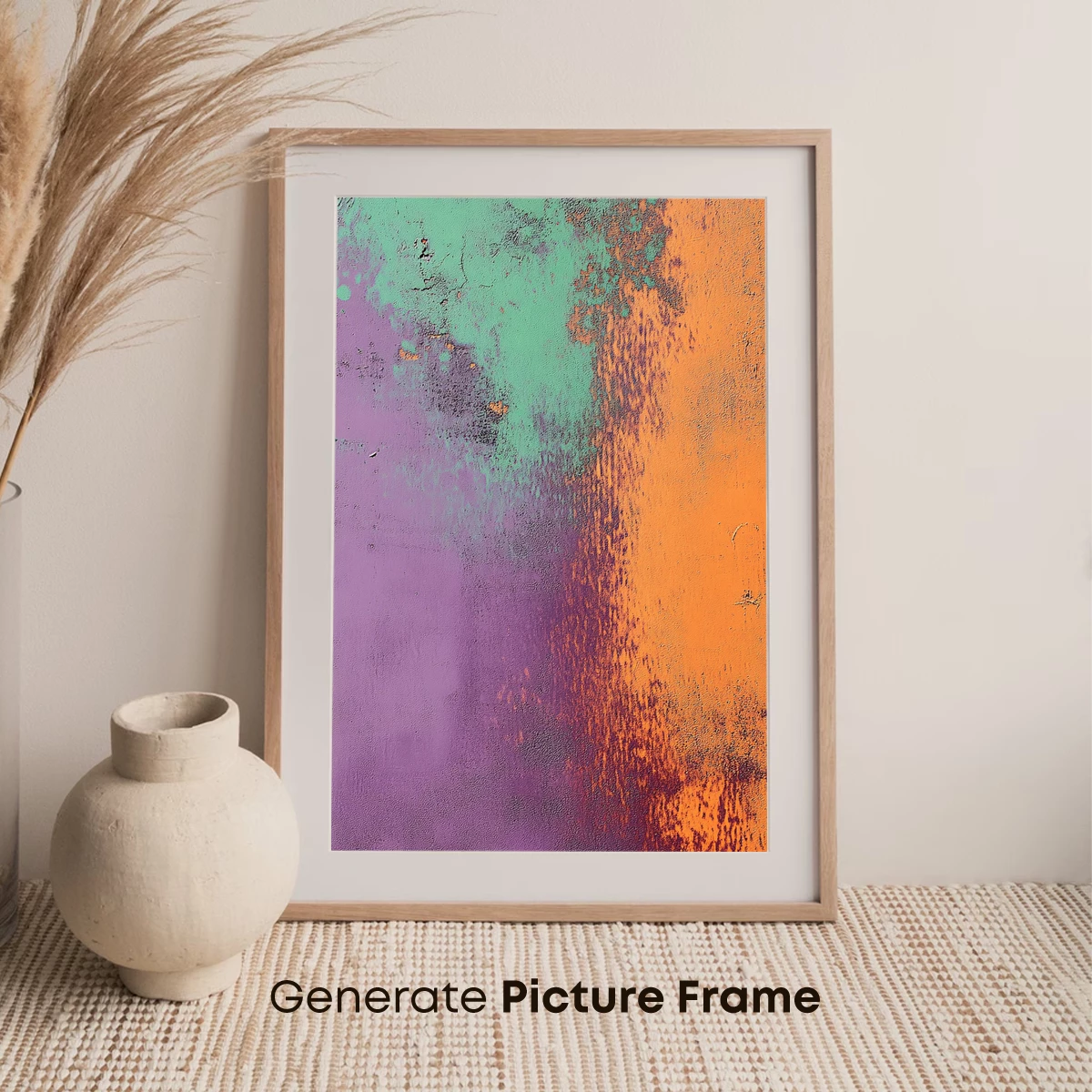 Abstract Fusion: Teal, Purple, and Orange Harmony - Image 7