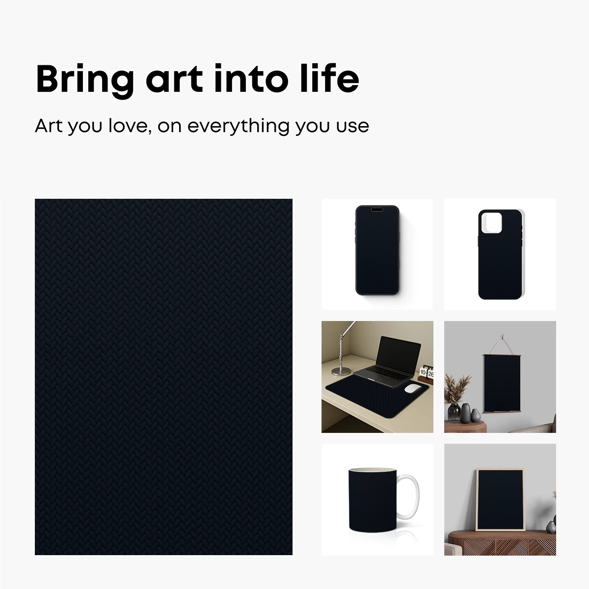 Elegant Herringbone Weave in Midnight Blue - Image 2