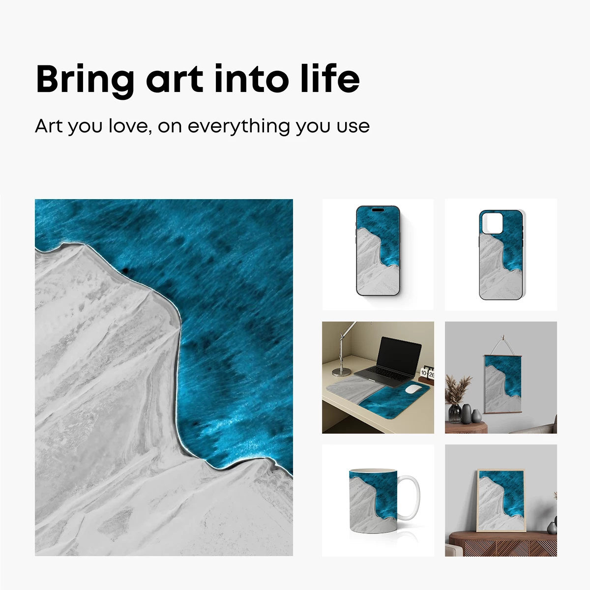 Azure Tides Embrace Snowy Shores - Image 2