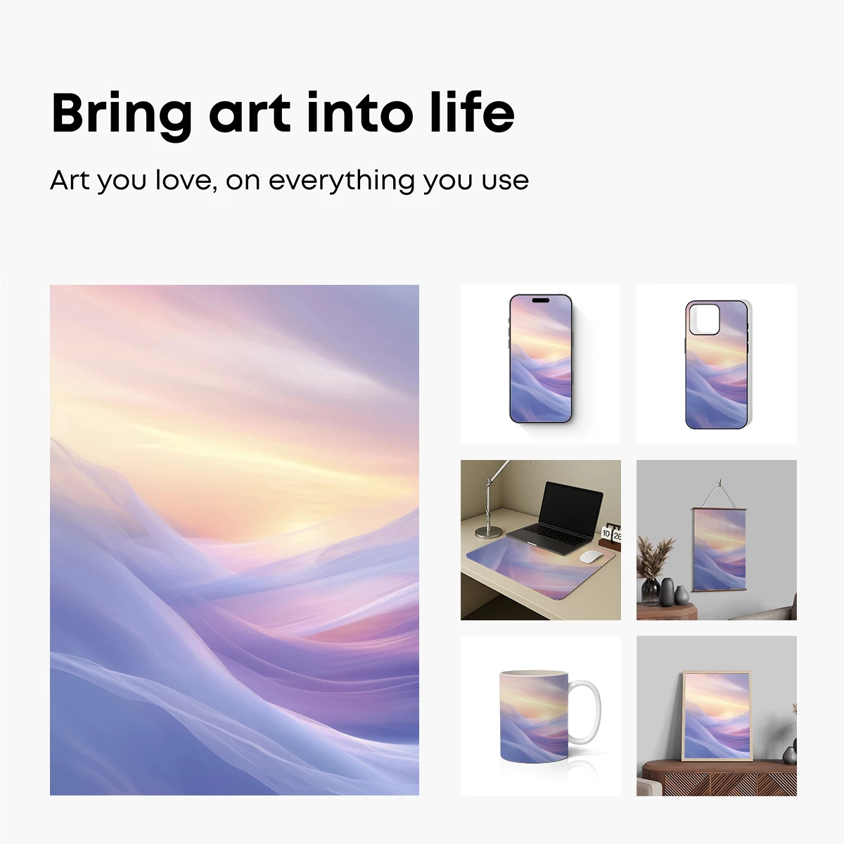 Ethereal Silk Sunset: Flowing Pastels in Harmony - Image 2