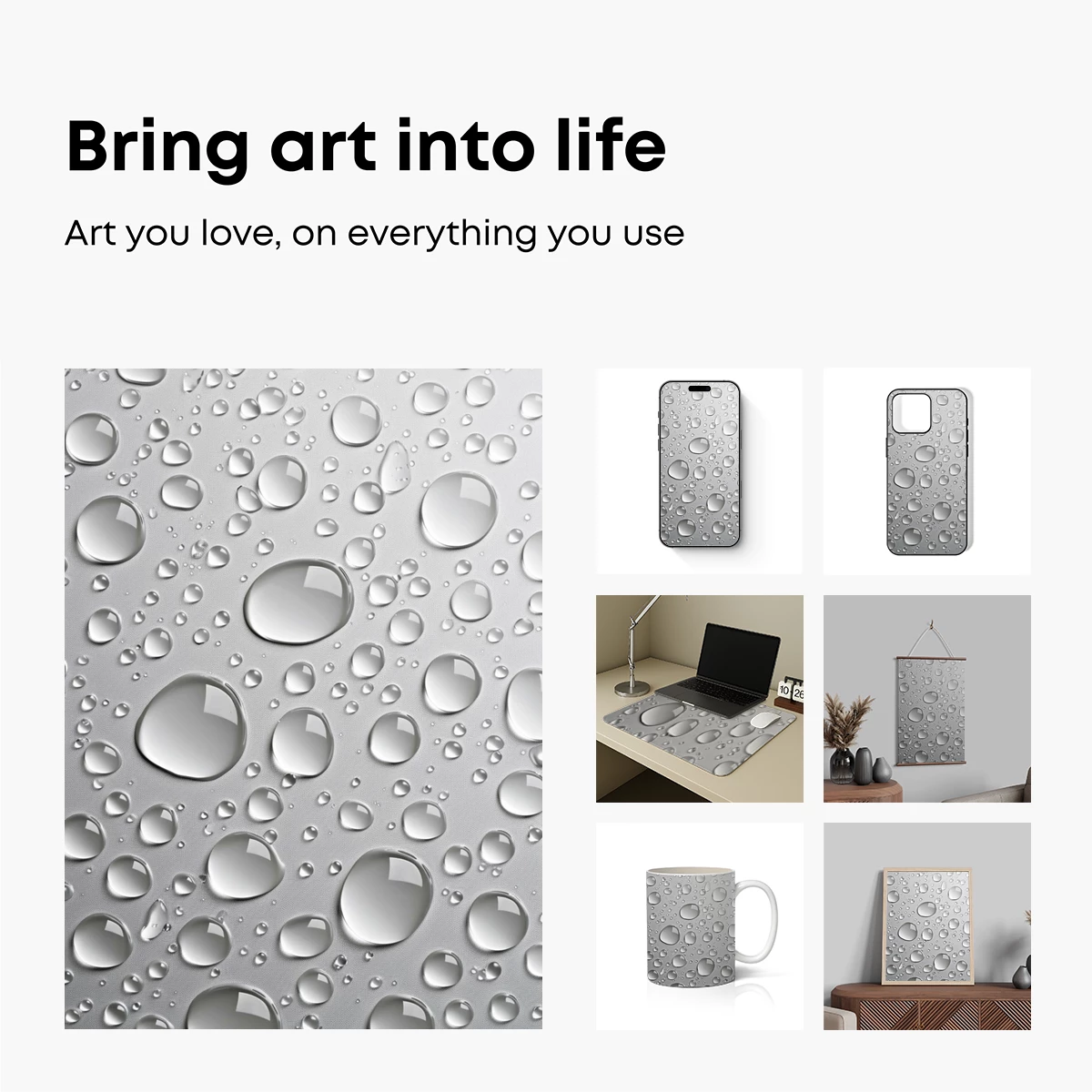 Crystal Droplets on Silver Canvas - Image 2