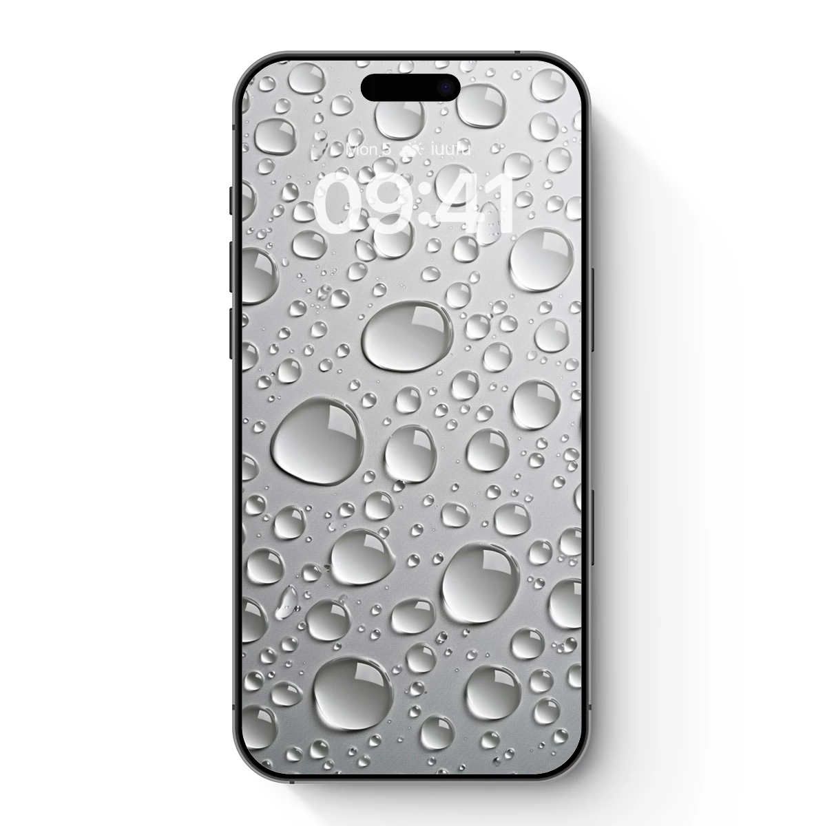 Crystal Droplets on Silver Canvas