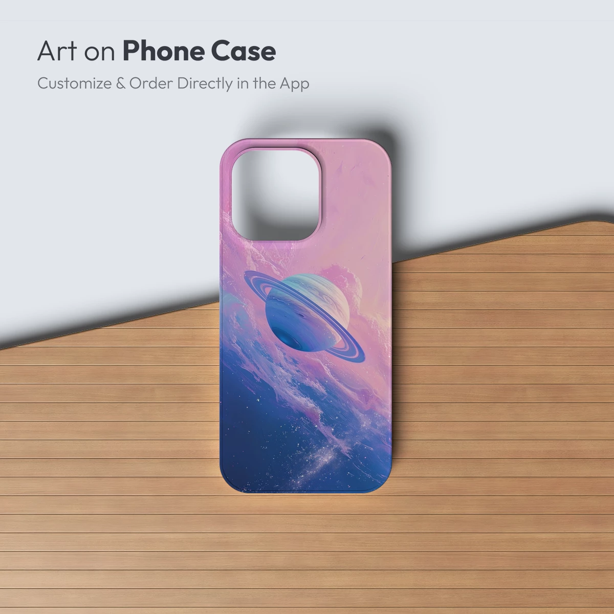 Cosmic Dream: Surreal Saturn in Pastel Nebula - Image 2