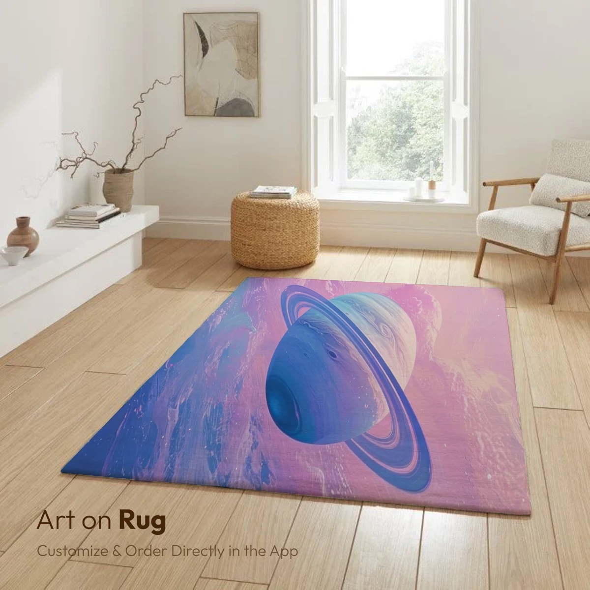 Cosmic Dream: Surreal Saturn in Pastel Nebula - Image 5