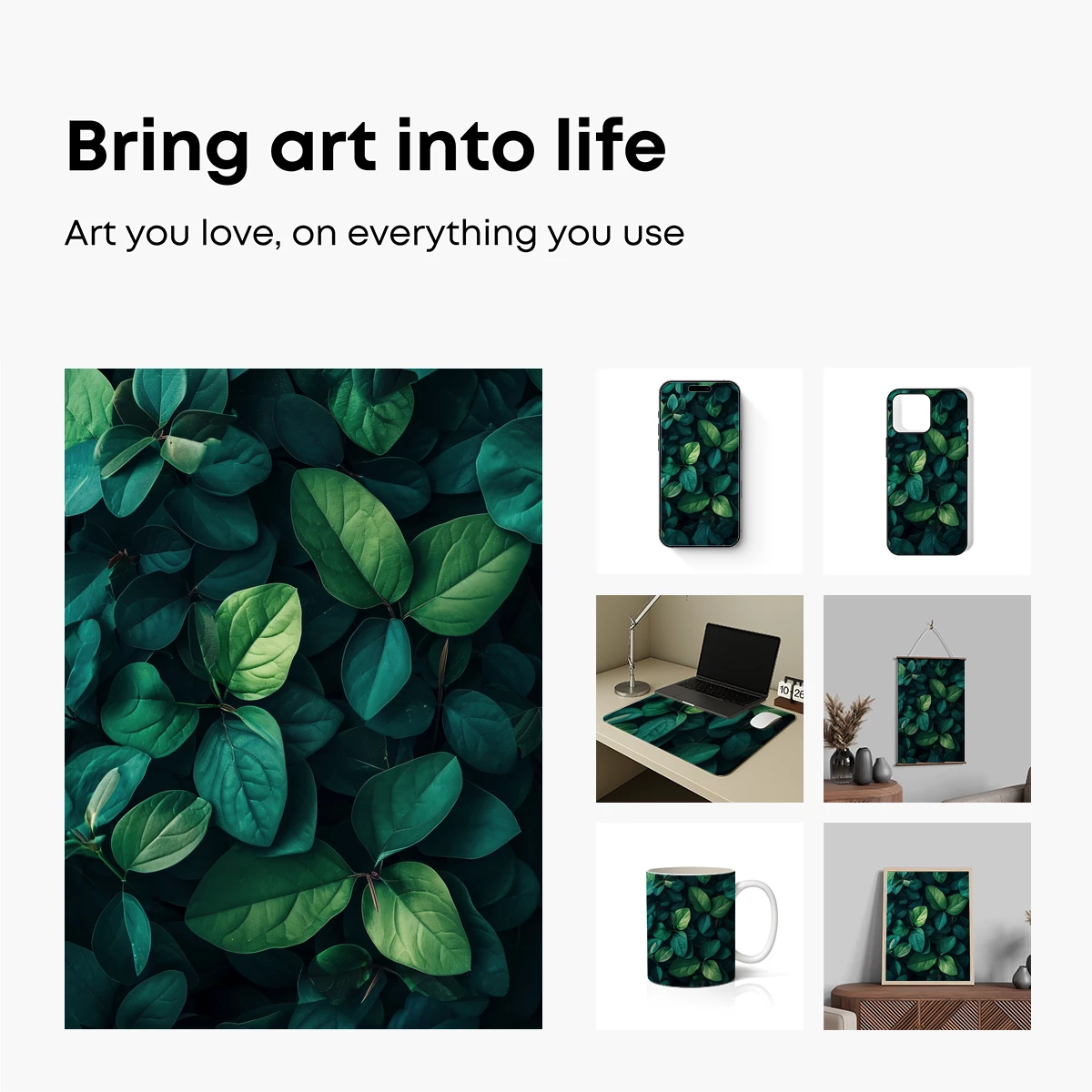 Emerald Leaf Symphony: Nature's Textured Harmony - Image 2