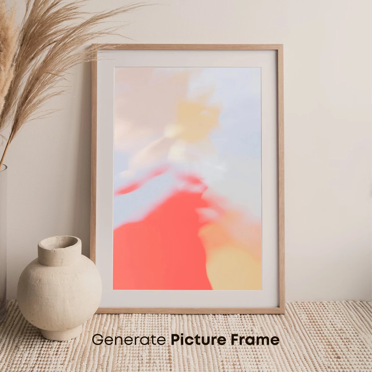 Blurred Elegance: Abstract Figure in Coral Dress - Image 7