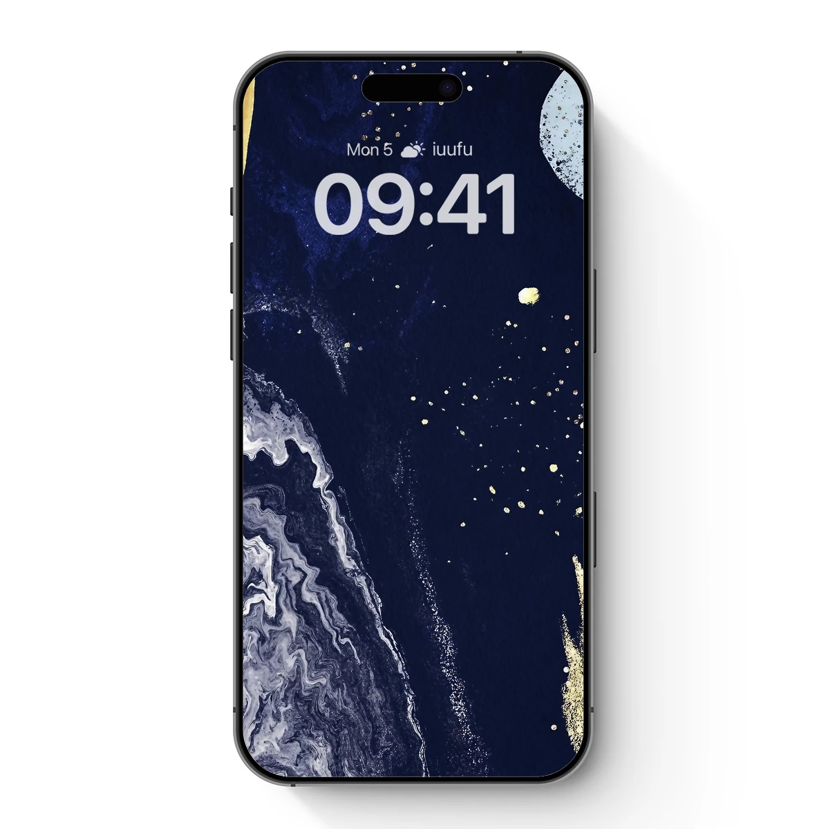 Cosmic Swirls: Midnight Blue and Gold Abstract Art