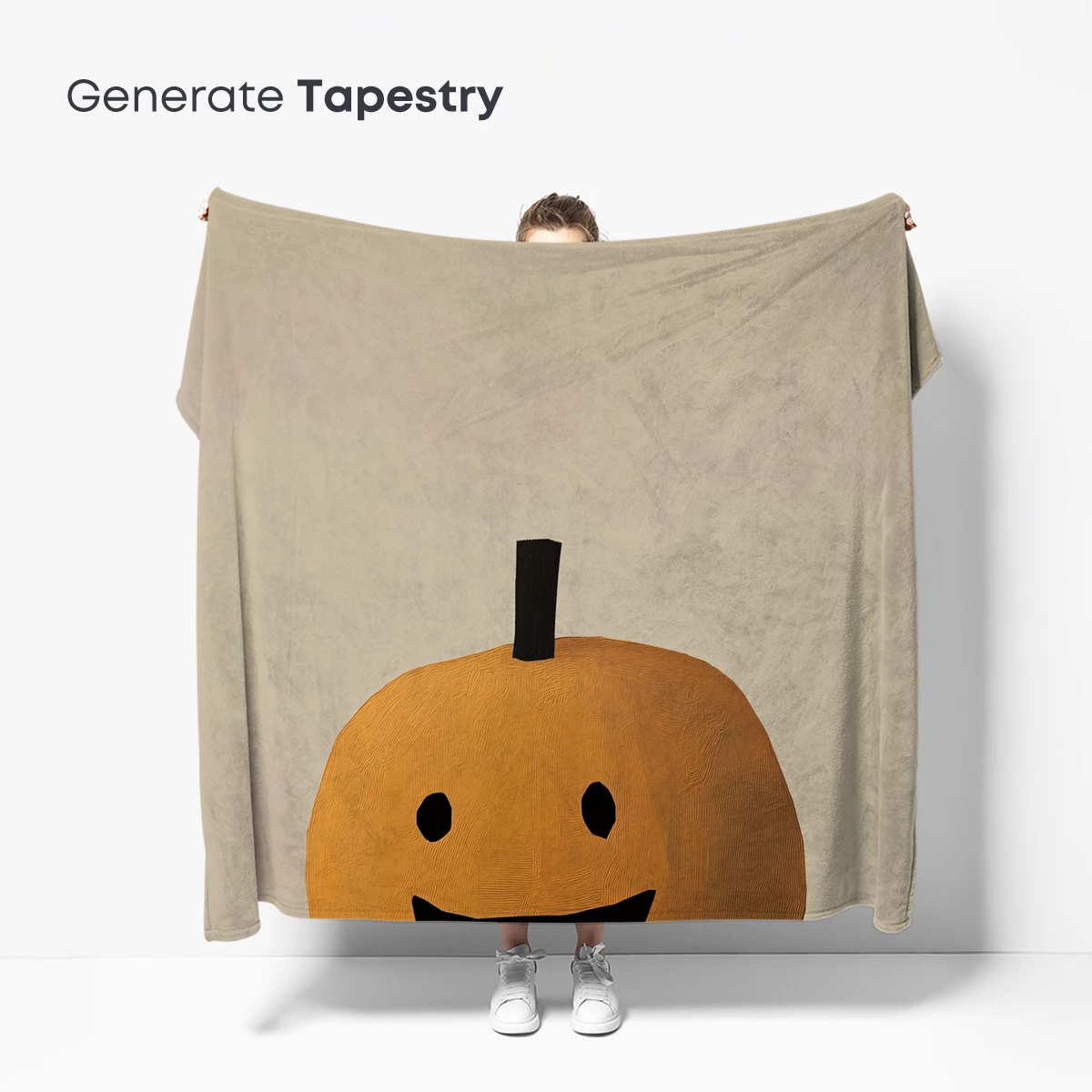 Cheerful Pumpkin Smile: Textured Minimalism - Image 5