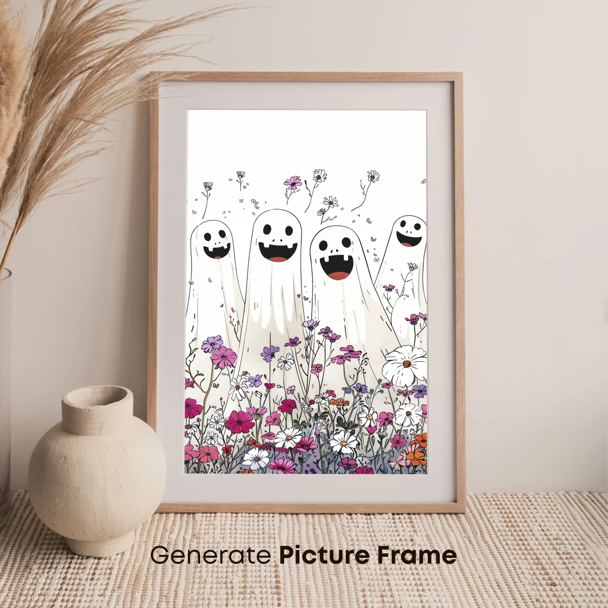 Ghostly Garden: Whimsical Spirits Among Wildflowers - Image 7