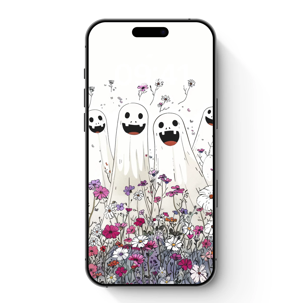 Ghostly Garden: Whimsical Spirits Among Wildflowers