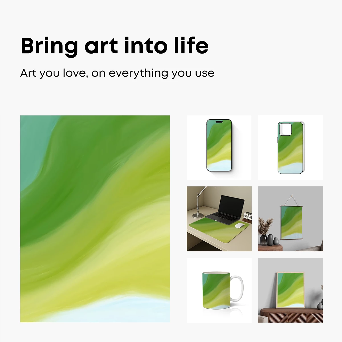 Fluid Green Symphony: Abstract Flow Art - Image 2