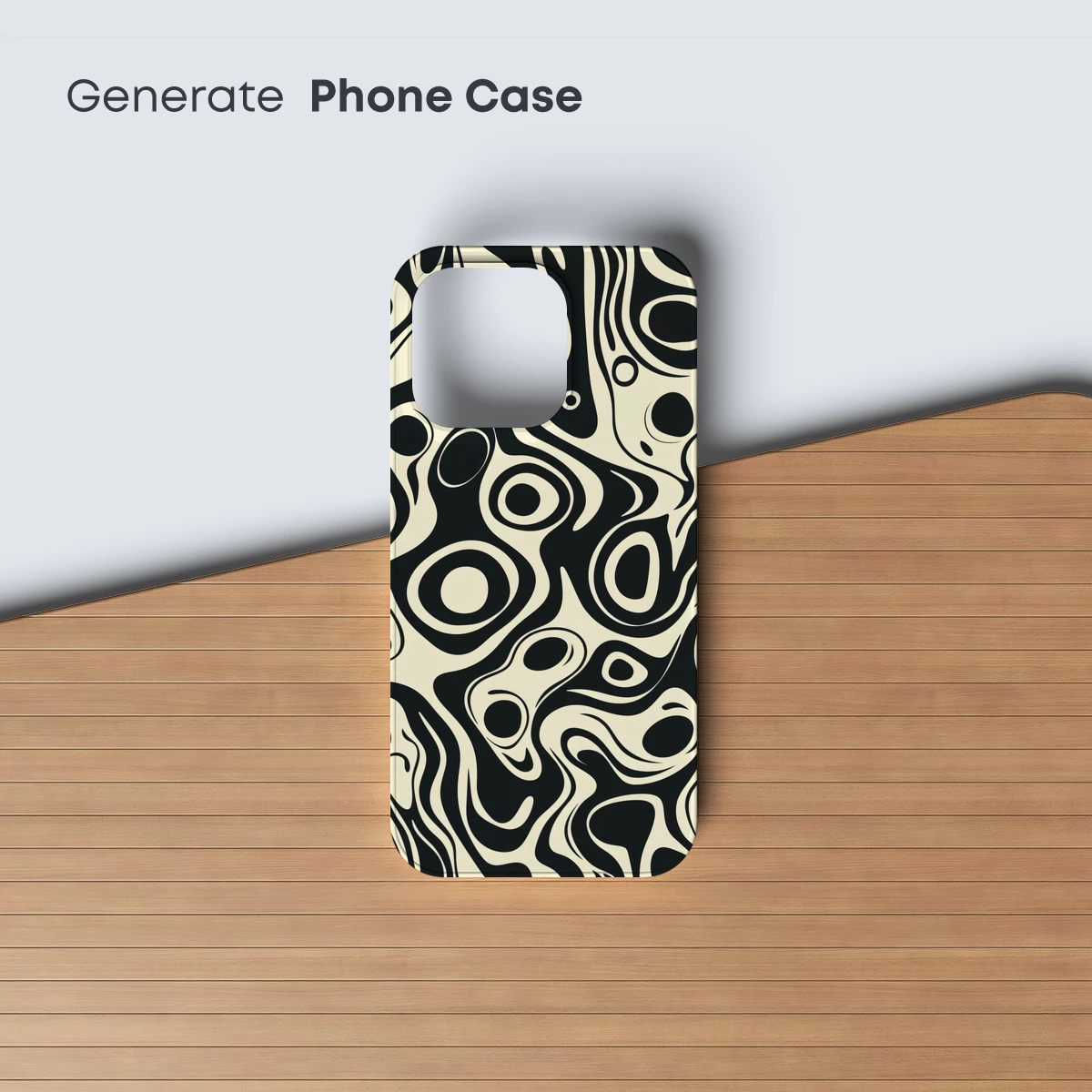 Abstract Black and Cream Fusion: Liquid Geometry - Image 3