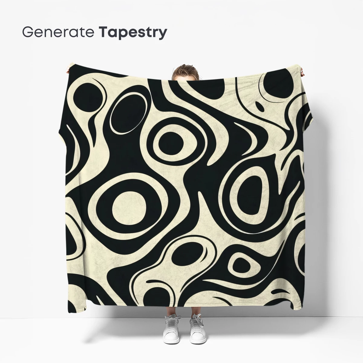 Abstract Black and Cream Fusion: Liquid Geometry - Image 5