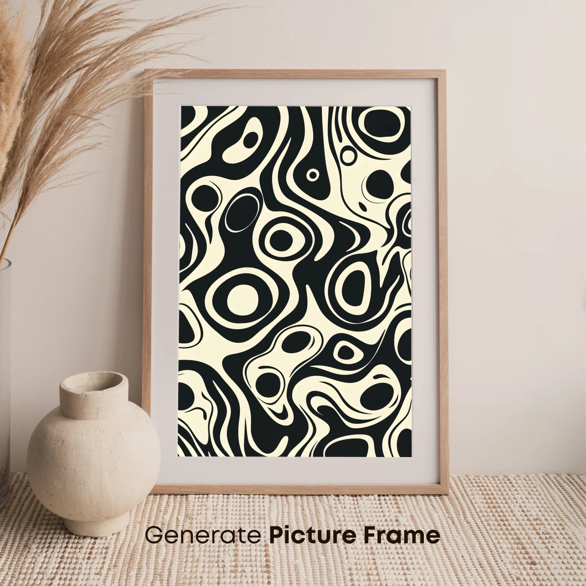 Abstract Black and Cream Fusion: Liquid Geometry - Image 7
