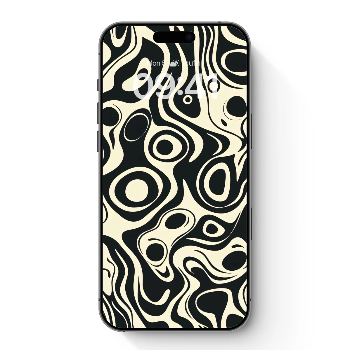 Abstract Black and Cream Fusion: Liquid Geometry