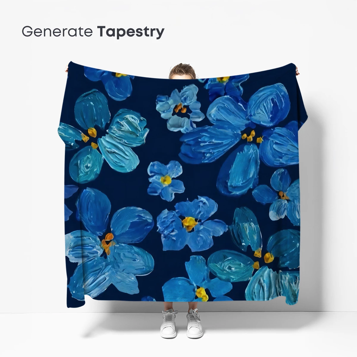 Blue Floral Symphony: Impressionist Blooms - Image 5