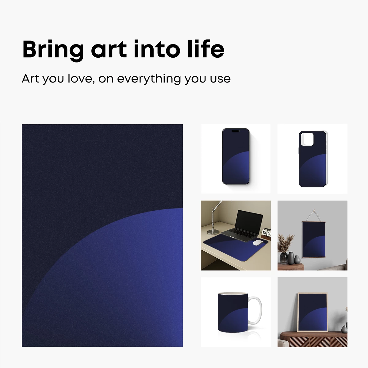 Eclipse of Serenity: Gradient Blue Sphere - Image 2