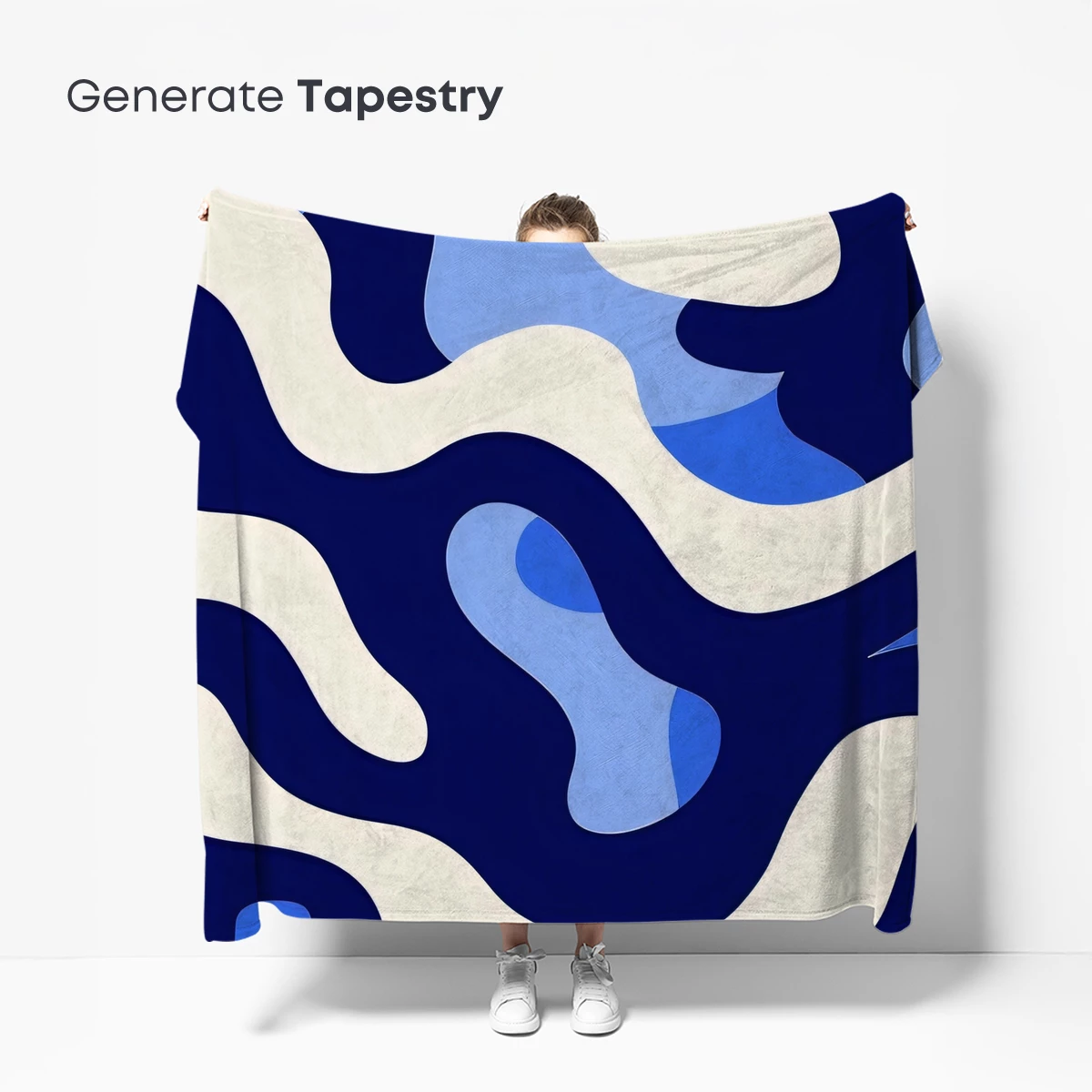 Abstract Ocean Waves: Blue and White Fluid Dynamics - Image 5