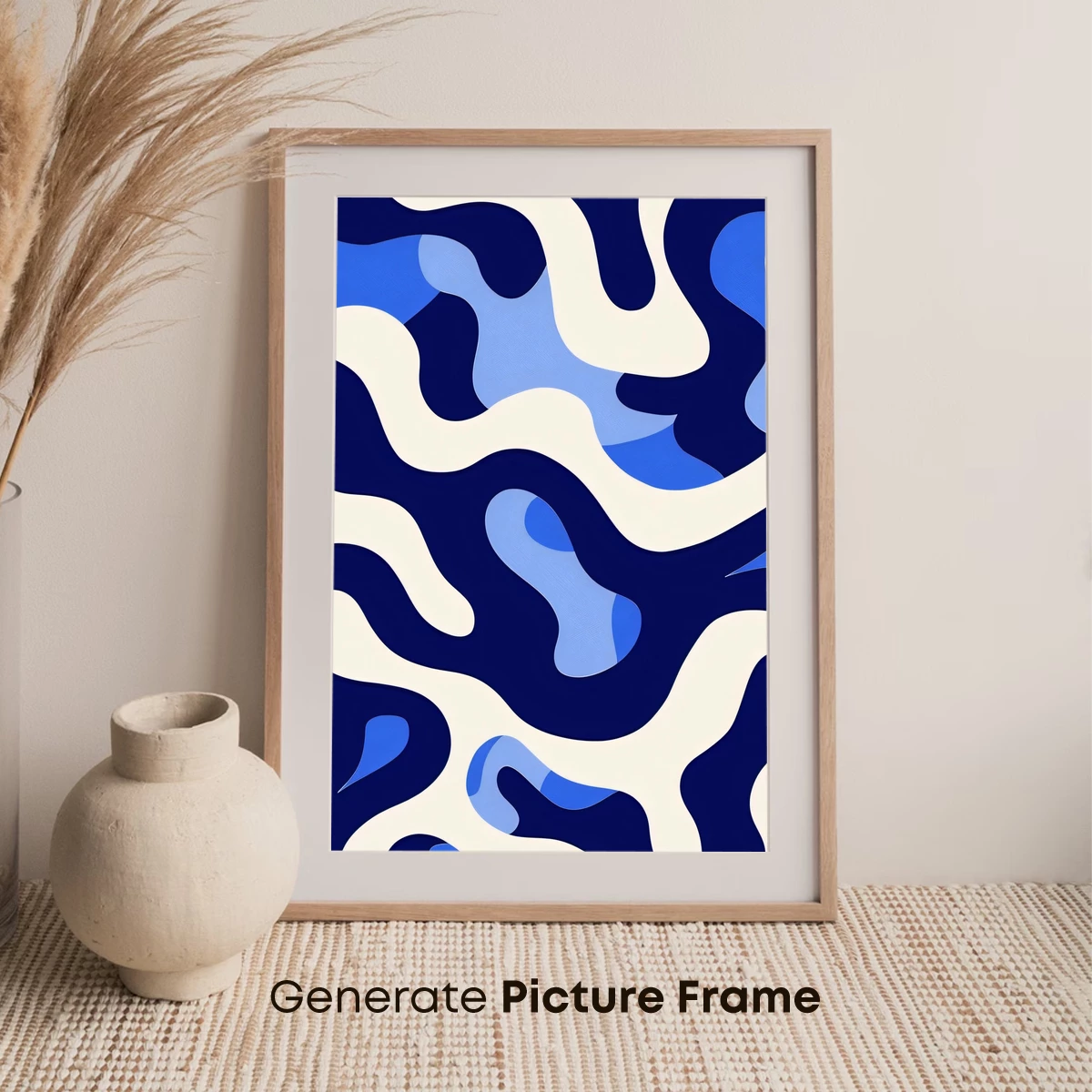 Abstract Ocean Waves: Blue and White Fluid Dynamics - Image 7