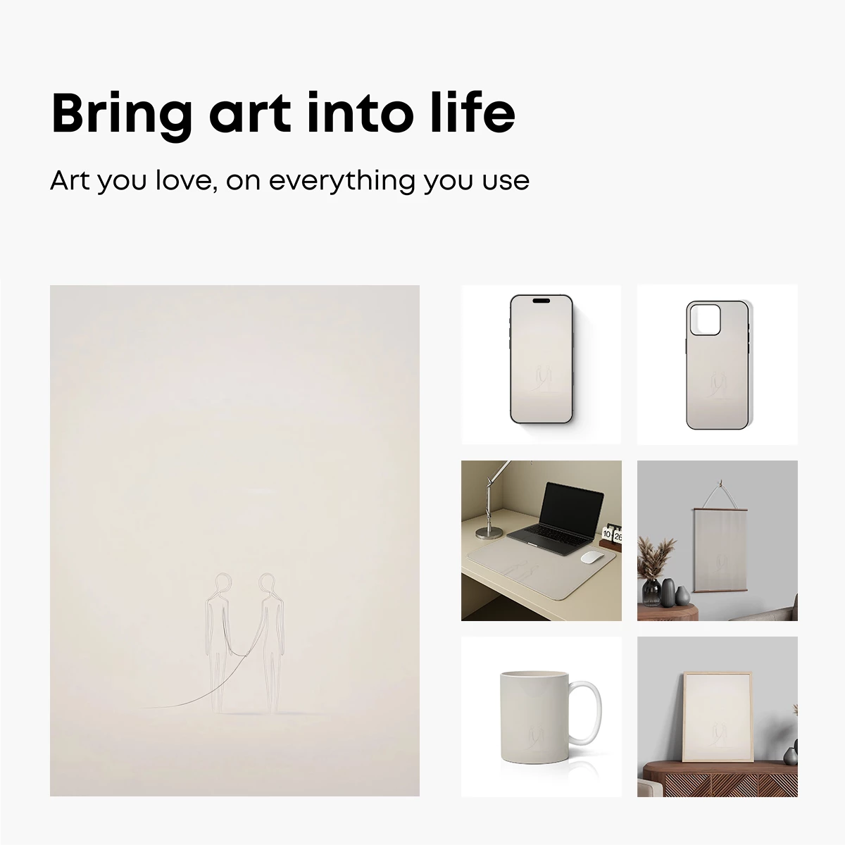 Eternal Bond: Minimalist Line Art Duo - Image 2