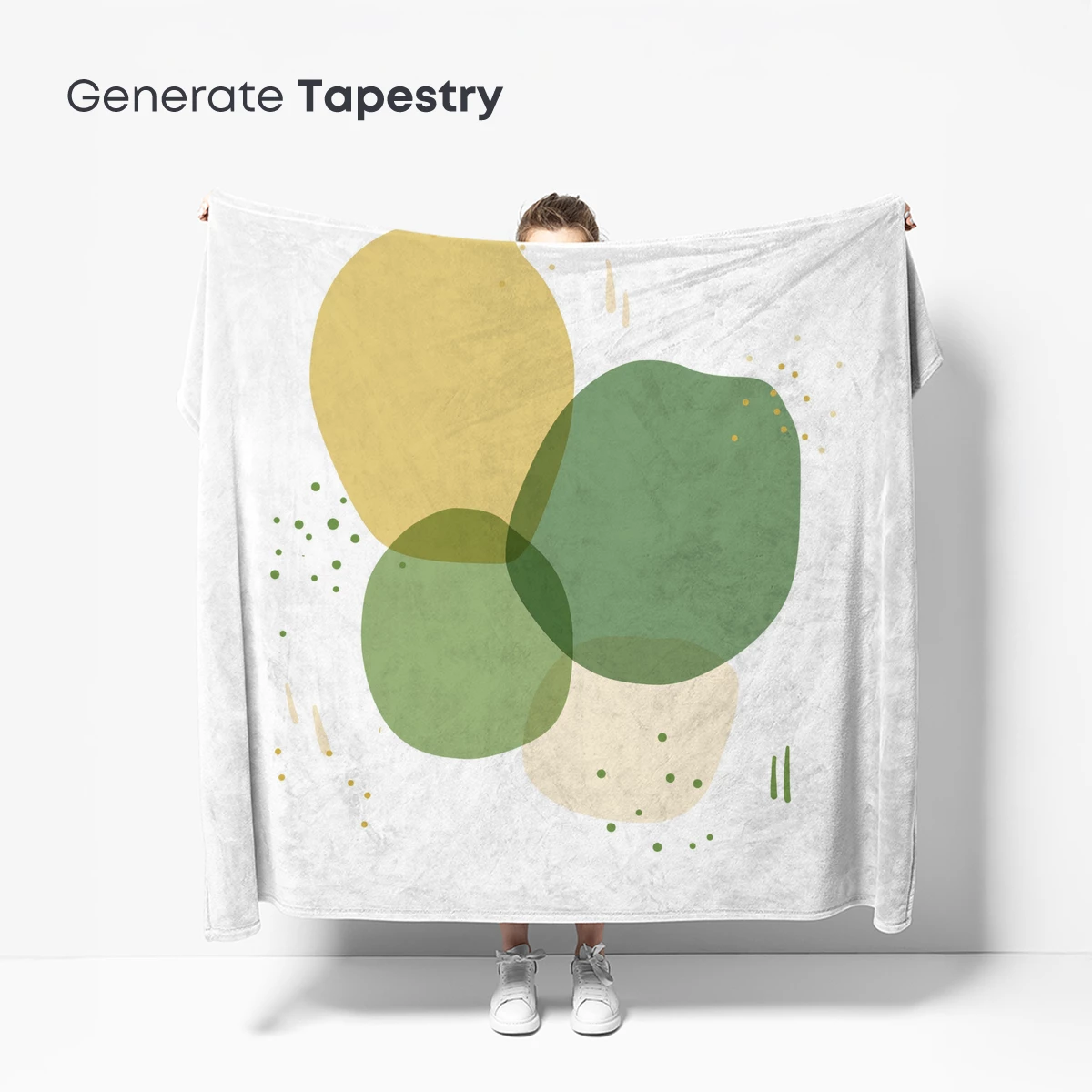 Abstract Harmony: Overlapping Circles in Soft Greens and Yellows - Image 5