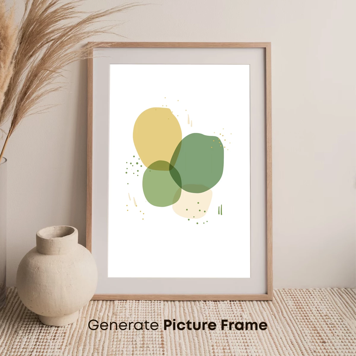 Abstract Harmony: Overlapping Circles in Soft Greens and Yellows - Image 7