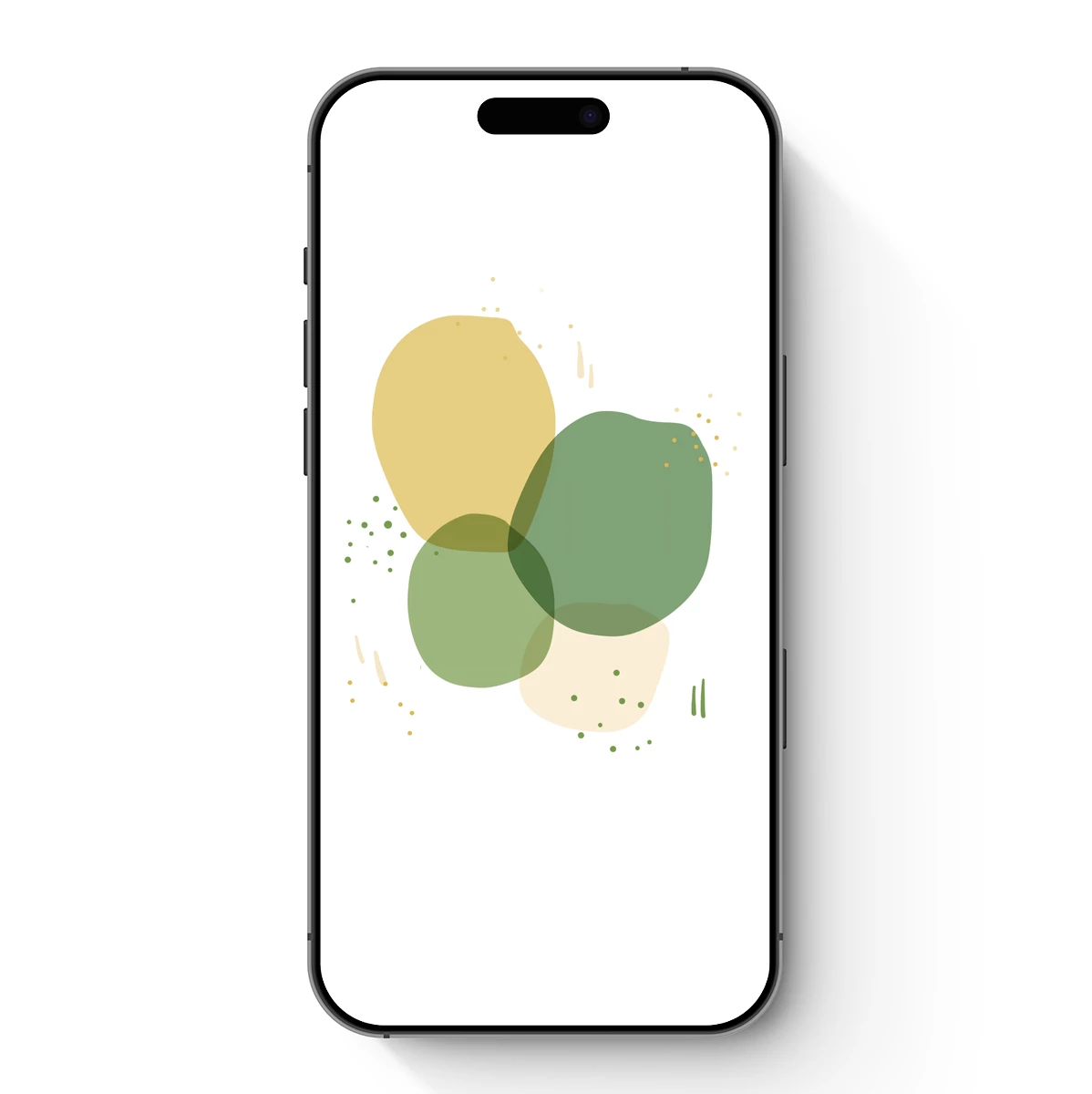 Abstract Harmony: Overlapping Circles in Soft Greens and Yellows