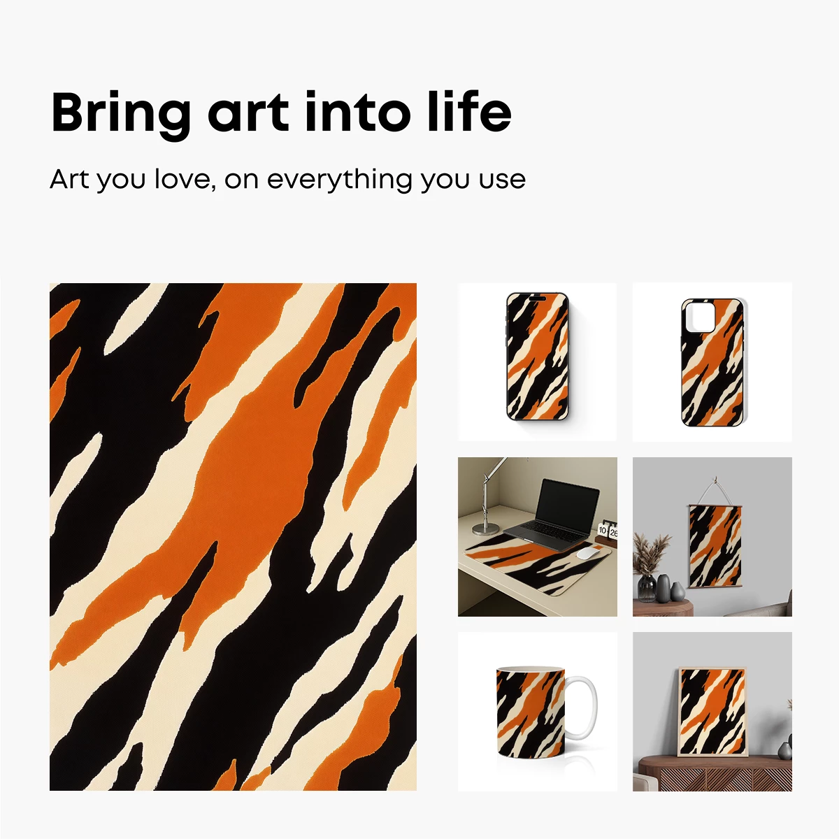 Bold Tiger Stripe Abstract - Image 2